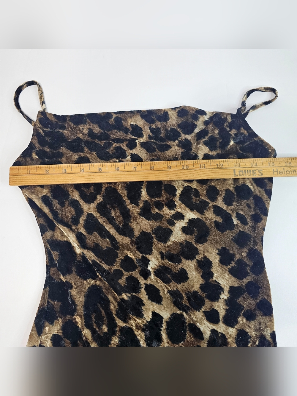 Y2K Akira Leopard Bodycon Size M Mini Dress Velvet Animal Print Whimi Cowl Neck - Picture 9 of 12
